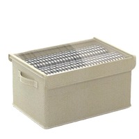Cubo de Almacenamiento Plegable de Tela de Algodón y Lino de Calidad, Caja Decorativa para el Hogar, Organizador de Archivos