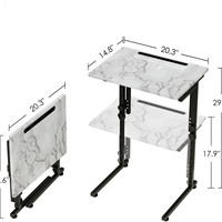 Table TV réglable en forme de C, moulée par soufflage, pour salon, table d'appoint de canapé avec fente, table basse carrée pour placer des tablettes