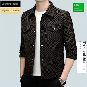 <span class=keywords><strong>Veste</strong></span> décontractée homme automne-hiver en velours véritable à carreaux, col à revers, respirante, épaisse, élégante et tendance - Product Image 4