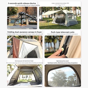 Tente de camping d'été entièrement automatique à ouverture rapide en Oxford pour 10 personnes, monocouche avec structure à une chambre, idéale pour la randonnée - Product Image 5