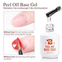 BOZLIN Hema Free 15ml Soak Off UV LED Peelable Clear Easy Peel Off Base Coat pour vernis à ongles en gel