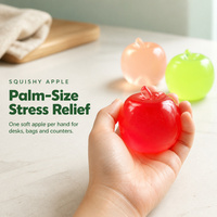 Jouet en gomme transparent en forme de pomme avec caoutchouc souple pour soulager le stress, jouet anti-stress en forme de fruit simulé pour enfants et adultes