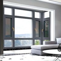 Fenêtre à battant en alliage d'aluminium, triple vitrage, cadre noir, isolation acoustique, efficacité énergétique, certifiée Energy Star pour chambre à coucher