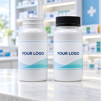 Bouteille en plastique PET personnalisable de 150 ml, flacon à pilules, conteneur blanc, logo personnalisé pour l'emballage des compléments alimentaires