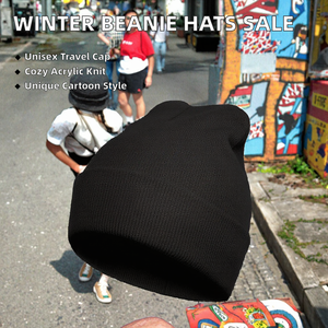 Gorros de Invierno Acrílicos con Estampado Digital y Bordado 3D con Diseño de Dibujos Animados Personalizados, Gran Venta - Product Image 2