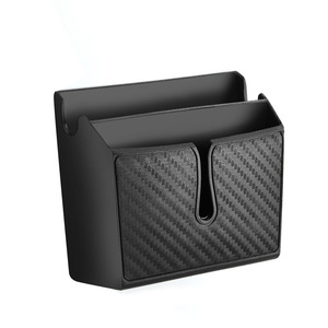 Modern Carbon Fiber Pattern Car <b>Storage</b> Box Re-Adhesive Foldable Stylish for Car <b>Seat</b> Mobile Phone Small - Product Image 1