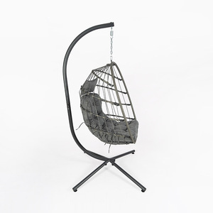 Fauteuil suspendu pliable en rotin PE – Balançoire moderne pour cour et mobilier d'extérieur - Product Image 5