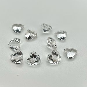 HQ gemme 3x3-12x12mm taglio macchina cuore principessa taglio trasparente bianco naturale pietra di cristallo di quarzo - Product Image 5