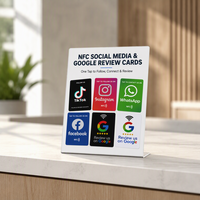 Support de carte de membre NFC NTAG215 sans contact en PVC étanche avec code QR, carte de visite WhatsApp personnalisée pour réseaux sociaux
