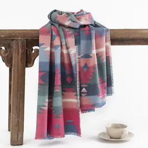 겨울 새로운 패턴 스카프 아트 레트로 스카프 여성의 따뜻하고 차가운 방지 스카프 패션 다목적 숄