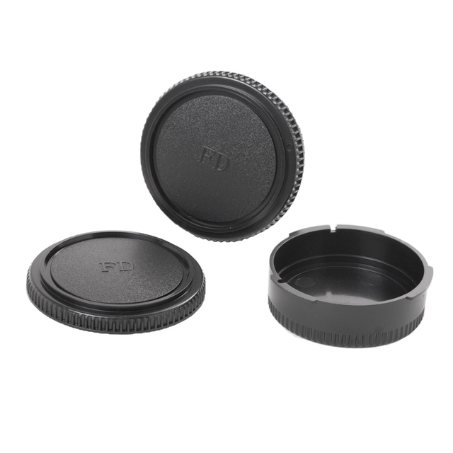 Camera Rear Lens Cap & Body Cap Set for Canon FD Mount SLR Film Camera / Lens