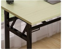 Table pliante d'extérieur 120 cm, surface imitation bois, structure en acier, pour fêtes, banquets, stands de marché, vente en gros, directement de l'usine