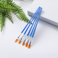 Pinceaux plats en plastique pour artistes, pour peinture sur plâtre et céramique, pour le bricolage des enfants, le dessin à la main, avec manche en bois, nettoyage, ODM