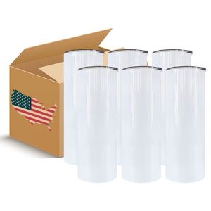 Gobelet droit en acier inoxydable de 20 oz, vierge pour sublimation, à angle droit, thermos à couverture intégrale, blanc brillant, pour impression DIY - Product Image 2