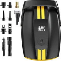 Pompa Tiup Elektrik 50PSI 12V dengan Pengukur Tekanan Digital, Lampu Darurat, Tekanan Tinggi, ABS untuk Ban Mobil, Papan Pulp, dan Udara