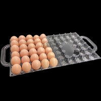 Plateau à œufs en PET transparent sur mesure, grand format, thermoformé, avec poignée, antichoc, pour ferme et supermarché (vente en gros)