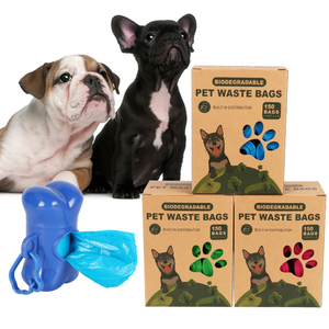Venta al por mayor de bolsas de tierra para caca de perro con dispensador manos libres y correa caja de basura perfumada impresa personalizada plástico PE personalizable - Product Image 6