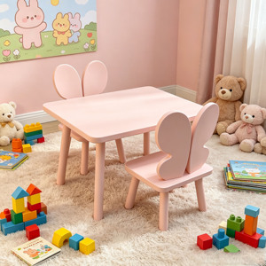 Ensemble table et chaises en bois pour enfants sur le thème des animaux, moderne, personnalisable, pour l'école et l'extérieur, meubles pour enfants en bois massif écologiques - Product Image 3