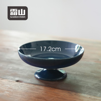 Bol à dessert en céramique de luxe SHIMOYAMA sur pied haut pour servir des friandises, plateau à fruits mignon pour table basse