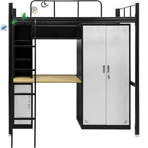 Chambre à coucher garde-robe en fer et en acier loft escalier bon marché pour garçon prix pour maison rangement métal fille adolescente enfants <span class=keywords><strong>lit</strong></span> superposé avec bureau pour enfants - Product Image 2