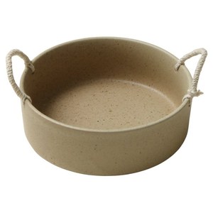 Rustic Ceramic Bowl With Rope Handles 8-11.9in Depth <b>Kitchen</b> <b>Storage</b> Eco-Friendly Design For Fruit Serving - Product Image 5