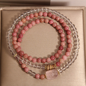 New Chinese-style <b>Crystal</b> <b>Bracelet</b> Fresh Light Forest-themed Red jasper Multi-circle <b>Bracelet</b> for Women - Product Image 4