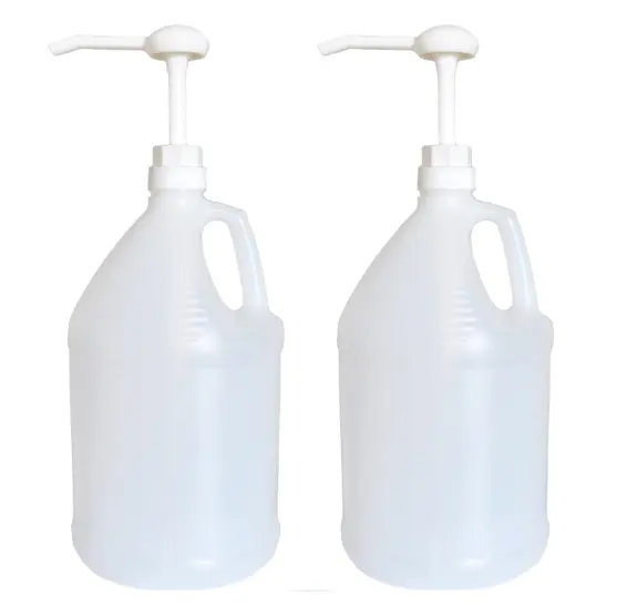 1 Gallon Witte Hdpe Plastic Handvat Industriële Ronde Kan 38-400 Pompdispenser