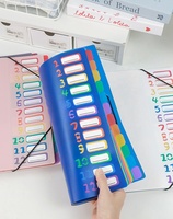 Classeur extensible à onglet arc-en-ciel-24 poches, organisateur durable en format lettre A4, séparateurs en plastique résistant à l'eau