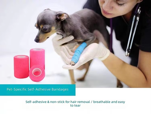 Bande de contention médicale autocollante non tissée imprimée, très élastique, pour chats et chiens - Ruban flexible pour pattes avec protection des pieds - Product Image 5