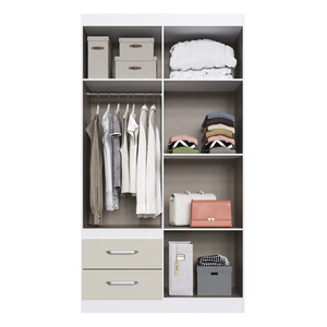 Armoire moderne Decibel DB-RP3420 BC ESSENTIAL 4 portes 2 tiroirs Meuble de chambre à coucher en aggloméré Blanc/Cristalo - Product Image 3