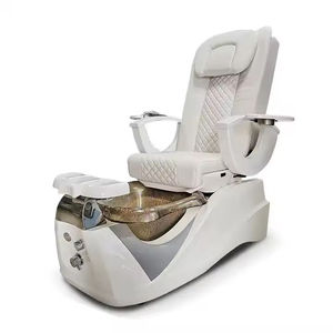 Muebles de salón de uñas profesionales personalizados, silla de pedicura eléctrica reclinable de lujo con cama de masaje, sillas de pedicura con Motor - Product Image 1