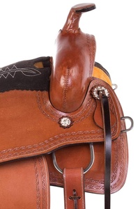 อานม้าแบบตะวันตก ดีไซน์คลาสสิก นั่งสบาย สำหรับงานในฟาร์ม ทำจากหนังแท้ ชุดอุปกรณ์ขี่ม้า ขนาด 10 นิ้ว ถึง 18 นิ้ว - Product Image 3
