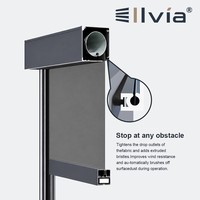 Persianas Enrollables Motorizadas Personalizadas Ilvia, Persianas Opacas con Marco, Persiana Enrollable de Plástico Transparente con Cierre, para Exteriores