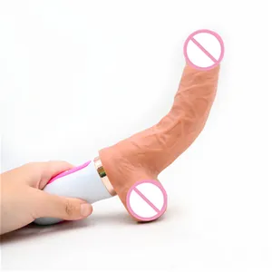 Wireless remote control smart vibration telescopic penis, medical silicone soft penis, vagina massage lady erotic toy