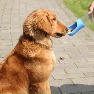 2 in 1 hafif taşınabilir açık seyahat yürüyüş köpekler için Pet su sebili gıda konteyner