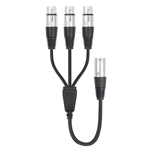1 Male to 3 Female XLR Splitter Cables 0.6m with PVC Jacket for Microphone Speaker and Telephone Stock Available