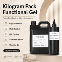 Yunzuan Vente en gros 1KG 3KG 5KG Gel à ongles en vrac, Top Coat Mat Cristal, Gel de Base, Colle pour Ongles, Gel Blooming OEM ODM