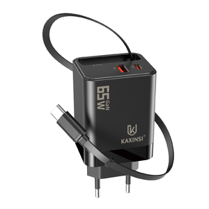 Sạc EU GaN 65W PD Sạc Nhanh USB-A+C Cho/Đồng Hồ/Máy Tính Bảng/Laptop 20V MAX Di Động Cáp Có Thể Thu Vào KAXINSI KC-341 - Product Image 1