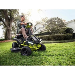 VENDITA RAPIDA: Trattorino <span class=keywords><strong>Tagliaerba</strong></span> Elettrico Ryobis 48V Zero-Turn - 30 Pollici in Acciaio, Nero-Verde, Pronto per la Spedizione - Product Image 1