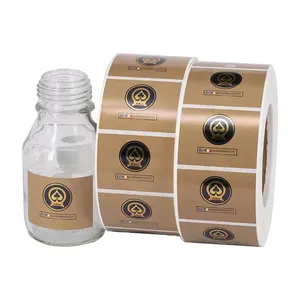 Etiquetas de frascos de cosméticos com conta-gotas autoadesivas personalizadas, duráveis e à prova d'água, rolo de etiqueta de óleo essencial