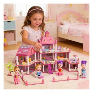 TOYSRUNNER Casa de Muñecas de PVC, Modelo de Villa, Mini Casa de Muñecas Moderna con Muebles Contemporáneos, Juego de Juguetes para Mayores de 5 Años - Product Image 6