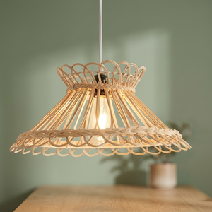 Rattan Bamboo Pendant <b>Light</b> Chandelier Indoor Modern Hanging Decorative Natural <b>Shade</b> Handmade Weave Wicker Eco-Friendly Home - Product Image 1