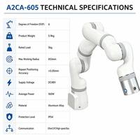 Hirobot ROBOT ARM A2CA-605 Lengan Robot Industri Kolaboratif 6 Dof dari Paduan Aluminium Ringan, Konstruksi 6 Sumbu, Lengan Robot