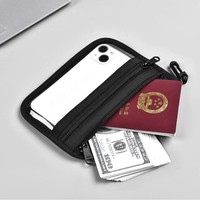 Tas Paspor Tempat Kartu ID Lanyard Anti Maling Tas Pinggang Dompet Luar Ruangan Kasual Bus Pelajar Tahan Air Nilon Warna Solid Sehari-hari