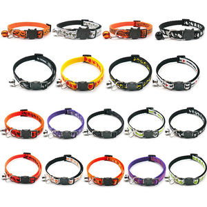 Collar de nailon colorido ajustable para mascotas con estampado de araña de calabaza de Halloween, anillo barato para perro y gato, decoración de remaches, correa para perro antipérdida - Product Image 3
