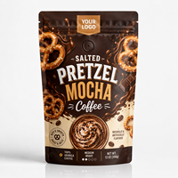 Bolsa de Café Mocha con Pretzels Salados Personalizada, Bolsa de Sabor Dulce y Salado para Empaque de Café Arábica