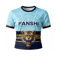 Fanshi OEM ODM Design Maßgeschneiderte Damen-Sportbekleidung Retro Fußballtrikot Kurzarm-Shirts Bedrucktes T-Shirt Polyester Fußballtrikot