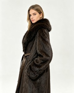 <span class=keywords><strong>Manteau</strong></span> Trench en Fausse Fourrure Écologique de Haute Qualité 2026 pour Femme, <span class=keywords><strong>Long</strong></span> <span class=keywords><strong>Manteau</strong></span> <span class=keywords><strong>Noir</strong></span> en Fausse Fourrure de Vison avec <span class=keywords><strong>Ceinture</strong></span> et Grand Col en Fausse Fourrure de Renard - Product Image 2