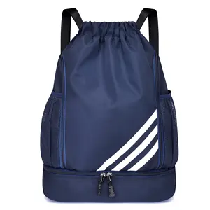Großhandel Damen Sport Kordelzugtasche mit Trennfach für Schuhe Herren Radfahren Basketball Aufbewahrung Reisetasche