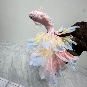 Meichen handmade khổng lồ cá vàng hoa cho cửa sổ trang trí gian hàng ảnh đạo cụ cho kỳ nghỉ bầu không khí mô phỏng nhựa - Product Image 5